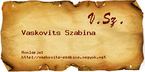 Vaskovits Szabina névjegykártya