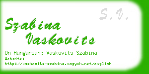 szabina vaskovits business card